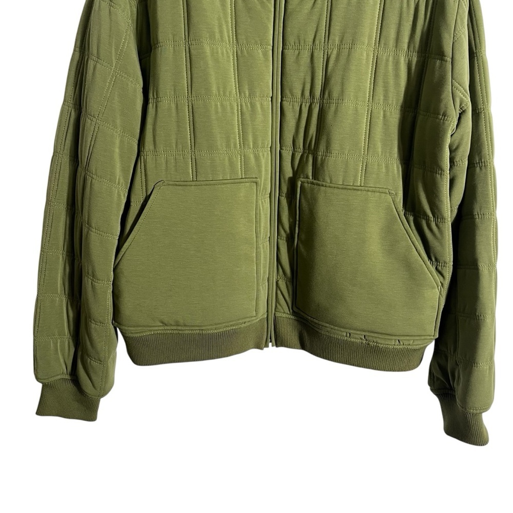 RICHER POORER Quilted Modal Bomber Jacket in Olive Army NWOT - Picture 7 of 10